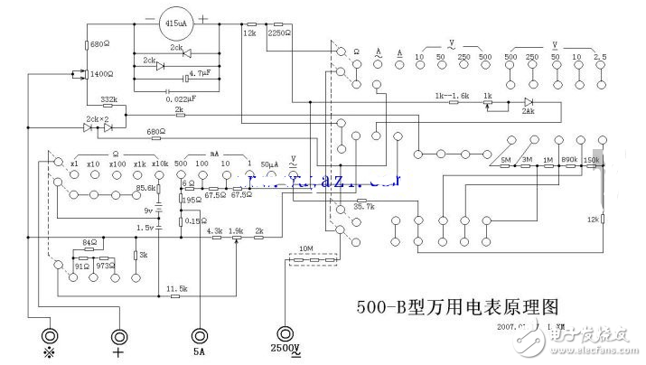 Digital multimeter circuit diagram Daquan (analog-to-digital conversion circuit / display driver circuit)