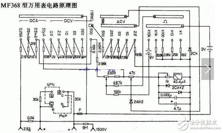 Digital multimeter circuit diagram Daquan (analog-to-digital conversion circuit / display driver circuit)