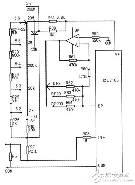 9205 digital multimeter working principle circuit and its measuring circuit