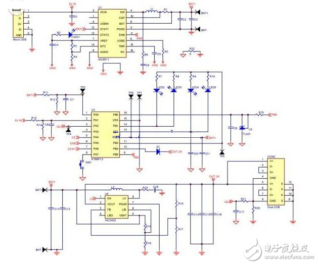 Self-made charging treasure minimalist circuit design summary