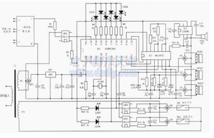 Water heater intelligent detection and control circuit designed and manufactured by single chip microcomputer