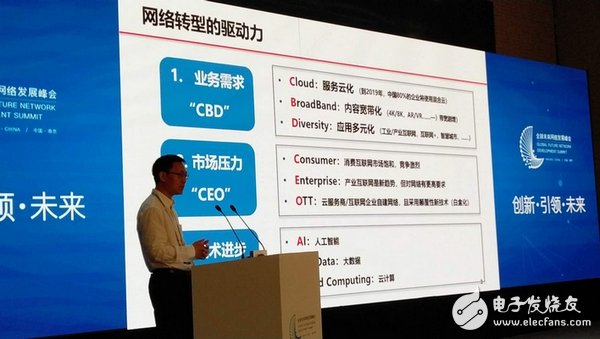 Tang Xiongyan said that in the future, China Unicom's network transformation work will focus on six aspects.