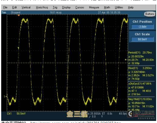 Perfect measurement of jitter for oscilloscope settings