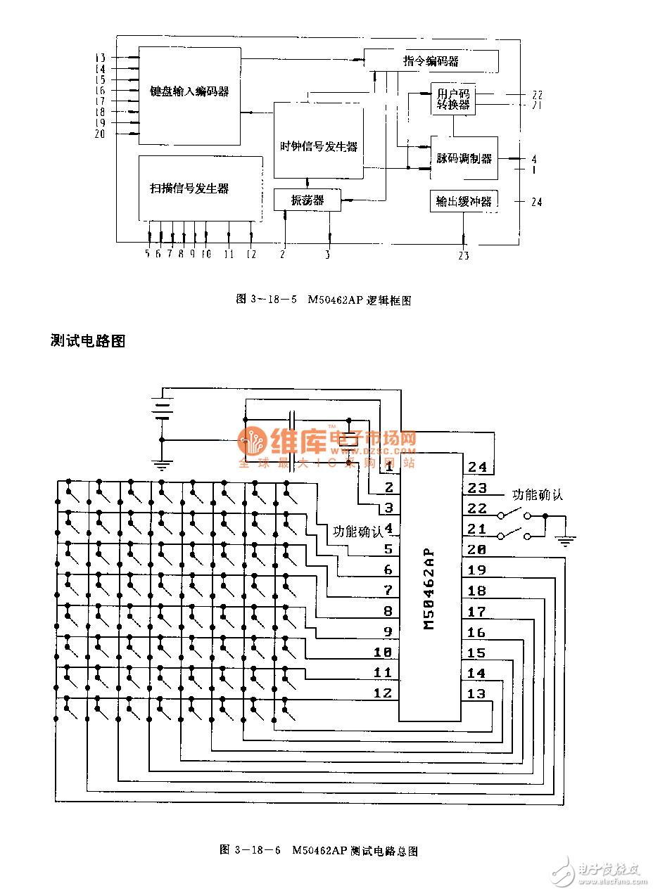 M50462AP Infrared Microprocessor Pinout Function and Circuit Analysis