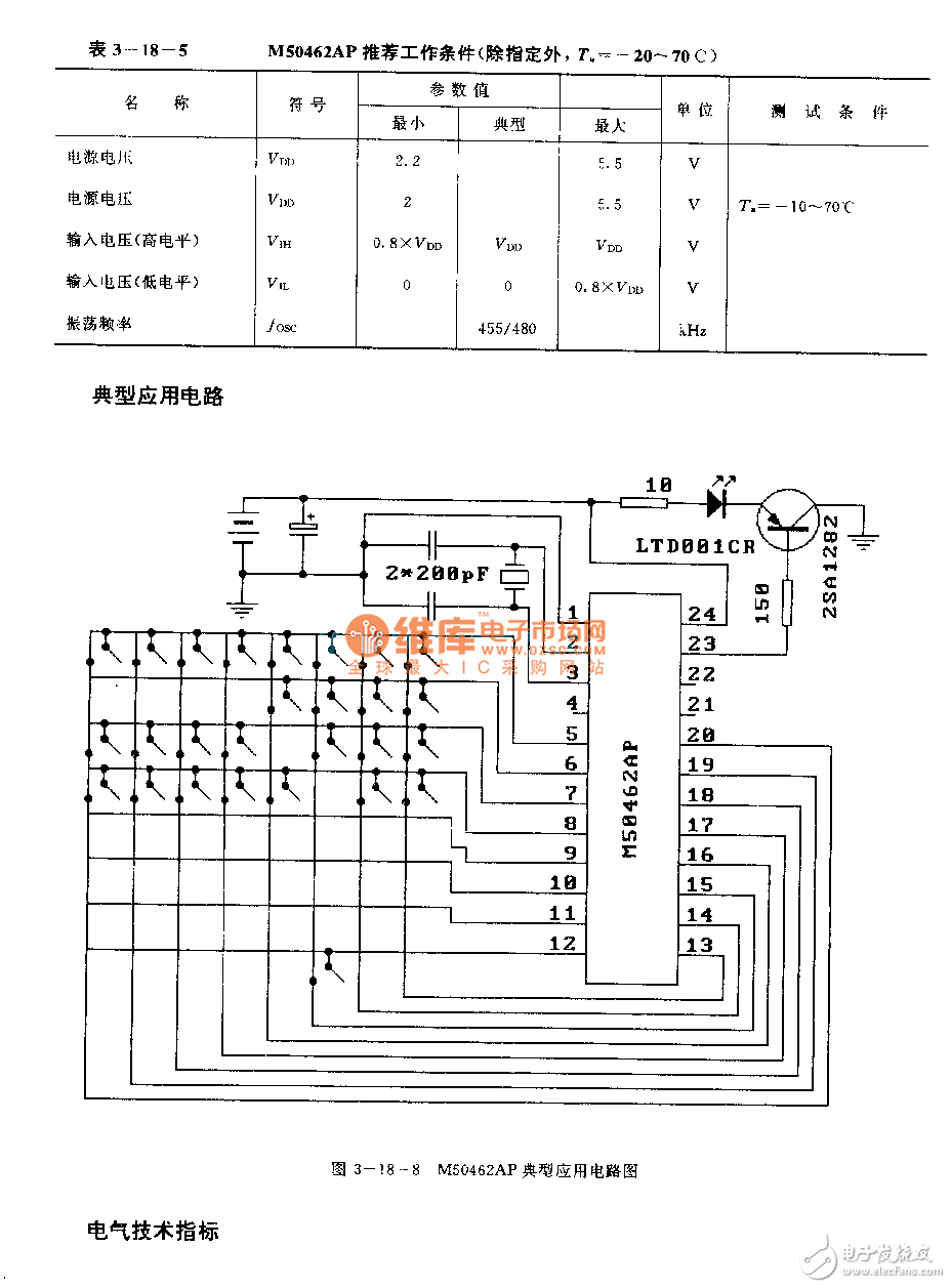 M50462AP Infrared Microprocessor Pinout Function and Circuit Analysis