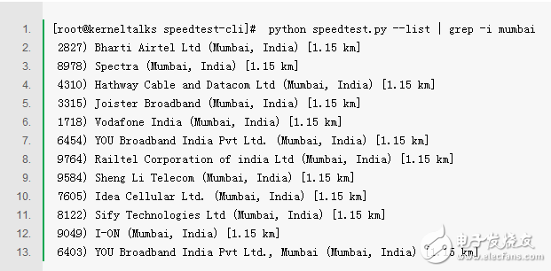 Linux terminal test speed method