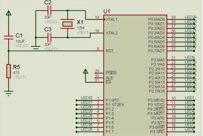 SCM control pattern lamp schematic and program