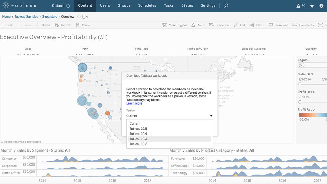 How to connect to a detailed tutorial on data analysis directly from the browser in Tableau 2018.1