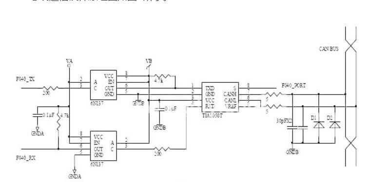 CAN bus communication typical circuit diagram (four CAN bus communication circuit schematics)