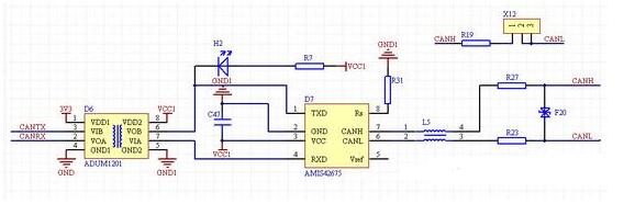 CAN bus communication typical circuit diagram (four CAN bus communication circuit schematics)