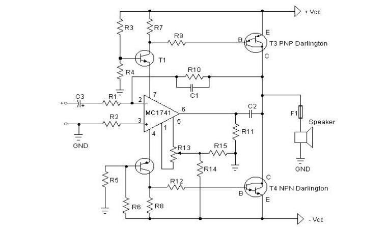 25W hybrid Hi-Fi amplifier with tone control function (four HI-FI power amplifier circuits)