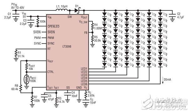 Five LED circuit designs