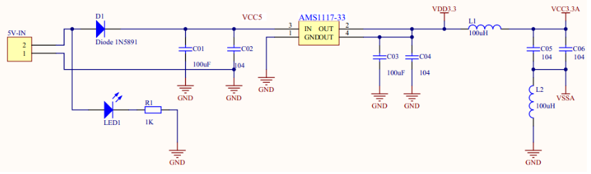 3.3v voltage stabilizer circuit capacitance function 3.3v voltage stabilizer circuit typical circuit diagram and analysis