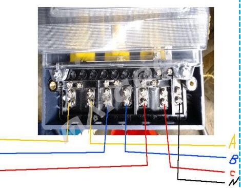 Three-phase four-wire meter wiring diagram