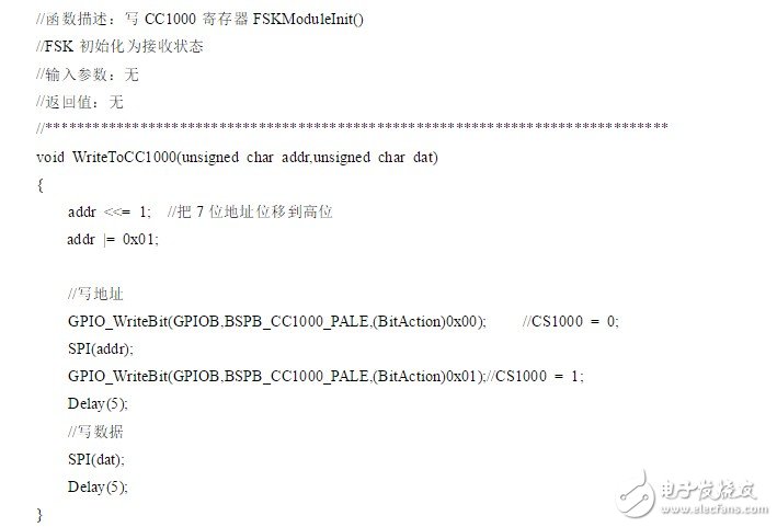 CC1000 programming based on FSK modulation chip