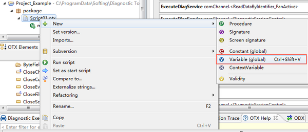 OTX-Studio creates a diagnostic sequence based on the OTX standard