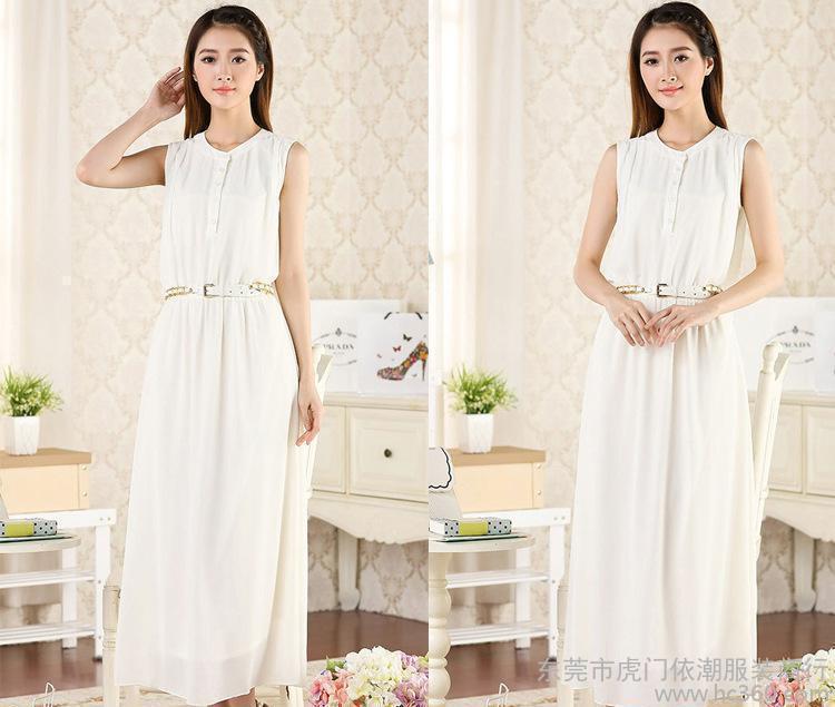 2014 summer Gu Jingjing with the same temperament dress Slim chiffon bohemian elegant dress