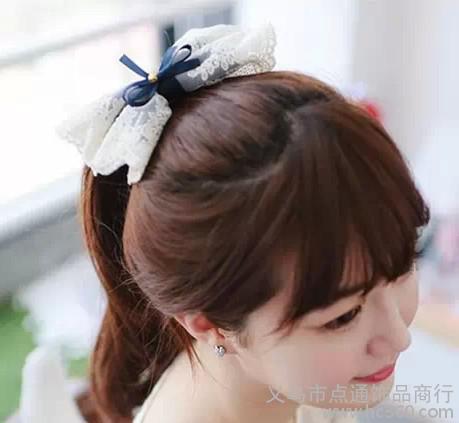 Headgear flower, headwear wholesale, Korean headwear wholesale, sweet lace fabric, oversized bow hairpin female tiara hairpin spring clip top clip