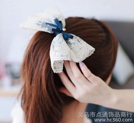 Headgear flower, headwear wholesale, Korean headwear wholesale, sweet lace fabric, oversized bow hairpin female tiara hairpin spring clip top clip