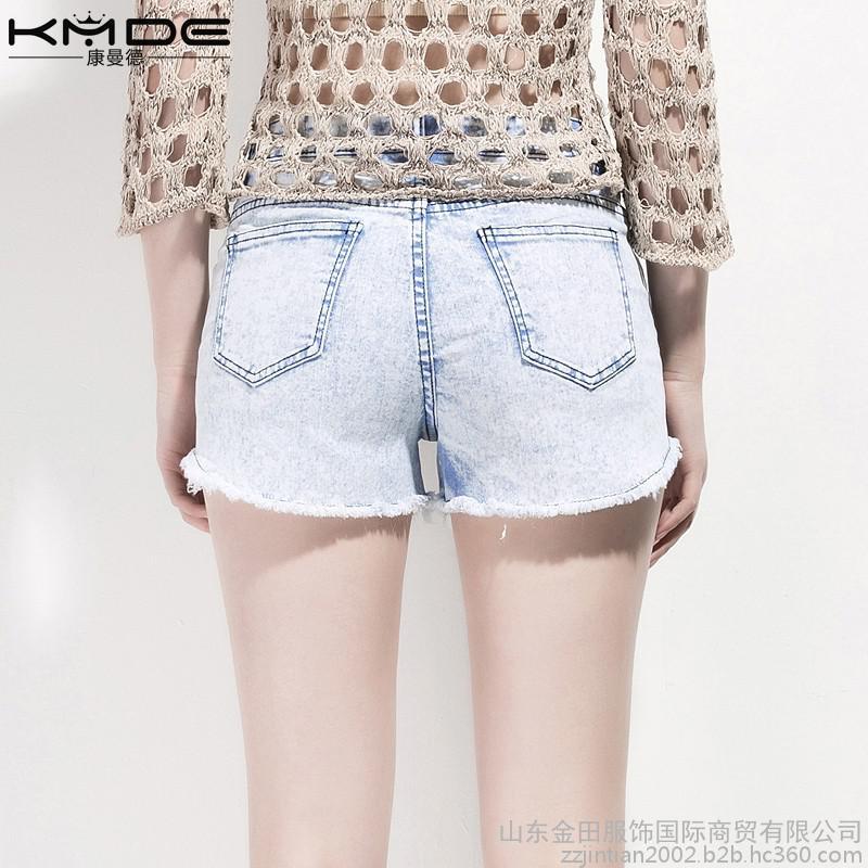 Command new washed white denim shorts Summer jeans female Wholesale and retail quality first