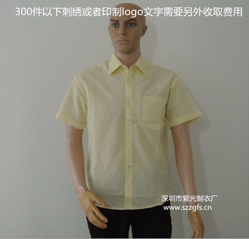 Short-sleeved shirt, ordinary work clothes, shirt overalls, custom-made Shenzhen New Purple Light Clothing Co., Ltd.