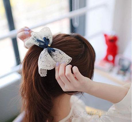 Headgear flower, headwear wholesale, Korean headwear wholesale, sweet lace fabric, oversized bow hairpin female tiara hairpin spring clip top clip