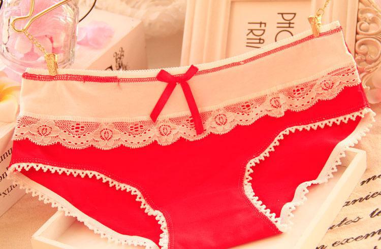 Direct candy lace side bow underwear cotton ladies underwear ladies cotton underwear B809