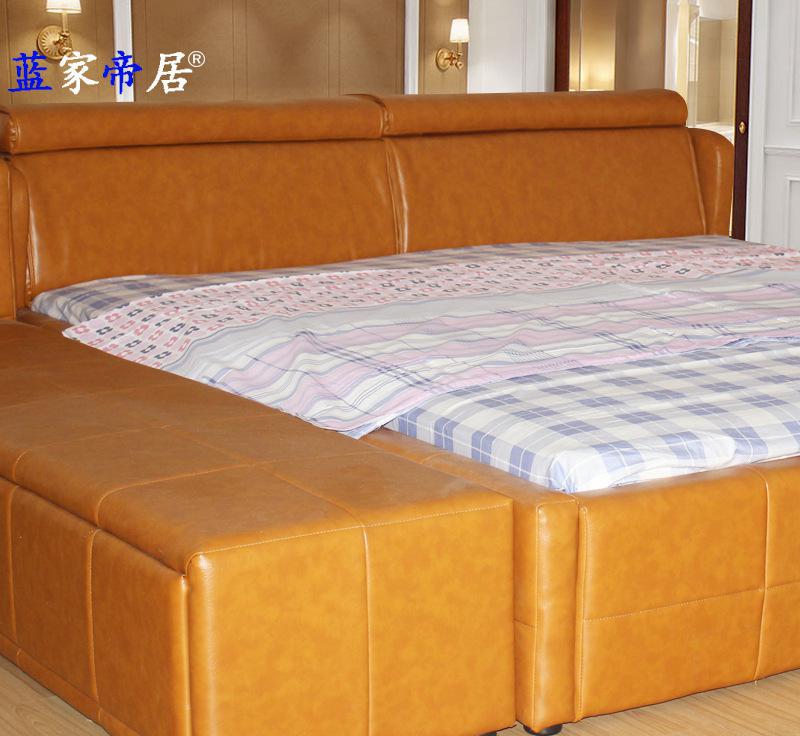 Sofa manufacturer Tatami bed Small size bed Modern Fashion leather bed Double bed Wedding bed 1.5 bed 1.8m bed Fabric bed