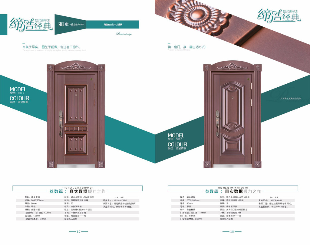 ZhejiangÂ·Panâ€™an-éŽGolden copper. High-grade Class A security door. Steel door. Entry door Splicing door Class A safety door manufacturer