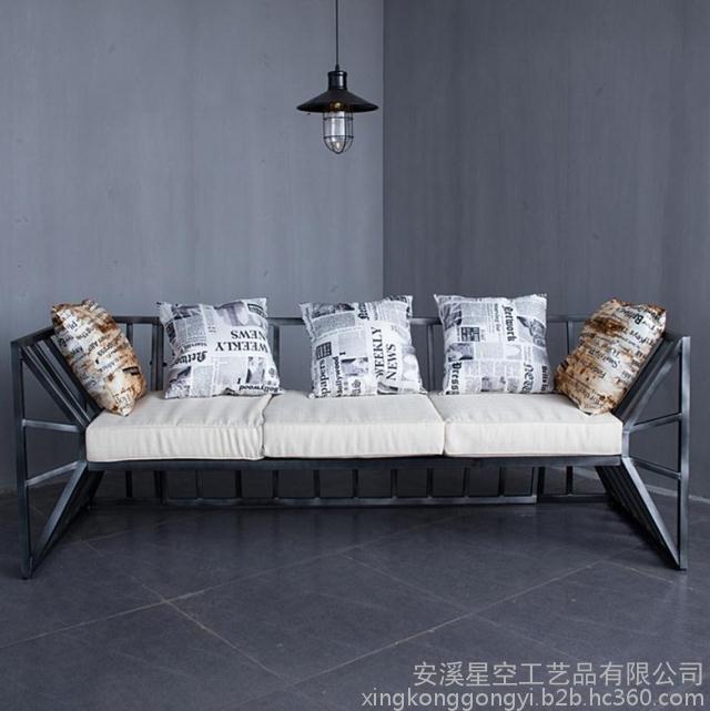 Star craft wrought iron wood sofa