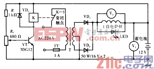 å……æ»¡ç”µè‡ªåœçš„ç®€æ˜“å……ç”µå™¨ç”µè·¯