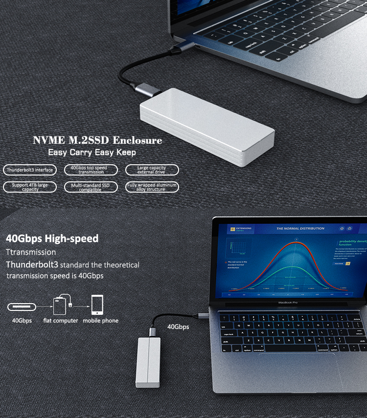 Thunderbolt 3 40Gbps NVME SSD Enclosure Thunderbolt 3 40Gbps NVME SSD Enclosure