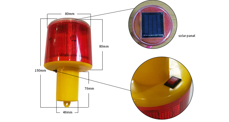 Feu de signalisation routière solaire à LED Solar LED warning road traffic light