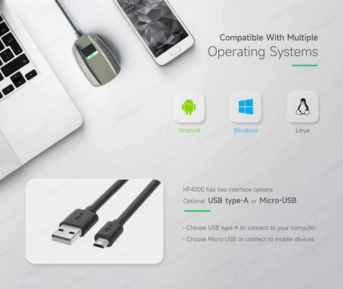HF4000 USB Optical Fingerprint Scanner HF4000 USB Optical Fingerprint Scanner