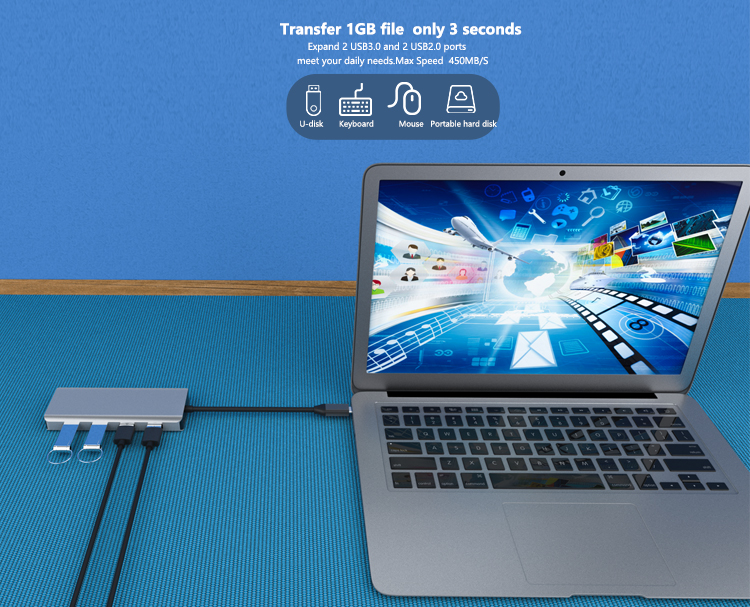 USB 2.0 Hub For USB Hub Multiport Adapter USB 2.0 Hub For USB Hub Multiport Adapter