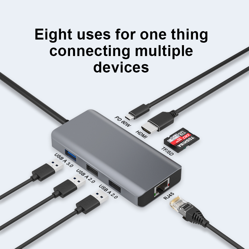 8-in-1 USB C Hub Docking Station Hub Adapter 8-in-1 USB C Hub Docking Station Hub Adapter