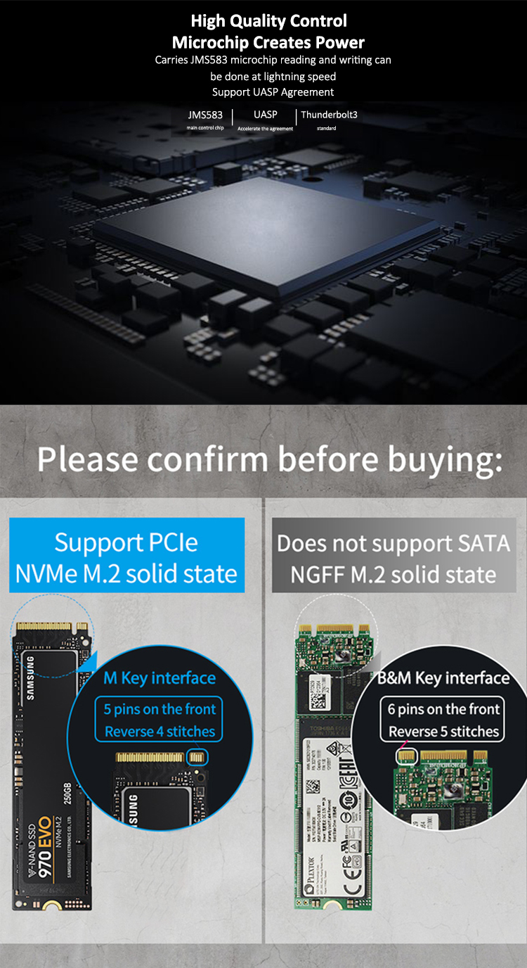 Thunderbolt 3 40Gbps NVME SSD Enclosure Thunderbolt 3 40Gbps NVME SSD Enclosure