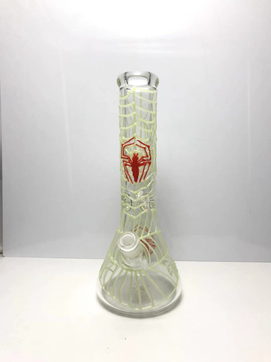 Bongs de vaso de vidrio resplandeciente de telaraña A spider's web Glowing Glass Beaker Bongs