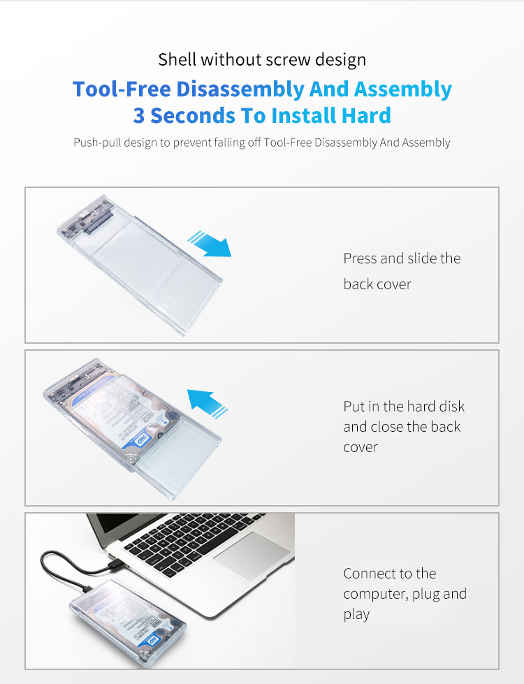 2.5" HDD Enclosure External USB3.0 Sata Hard Drive 2.5" HDD Enclosure External USB3.0 Sata Hard Drive