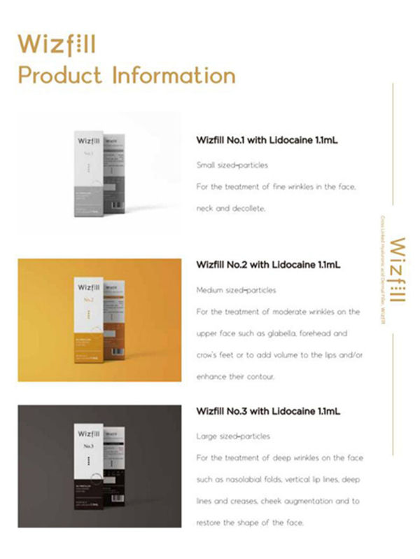 Best Selling Korea Hyaluronic Ha Dermal Filler CE Marked Wizfill No. 1.2.3 supplier