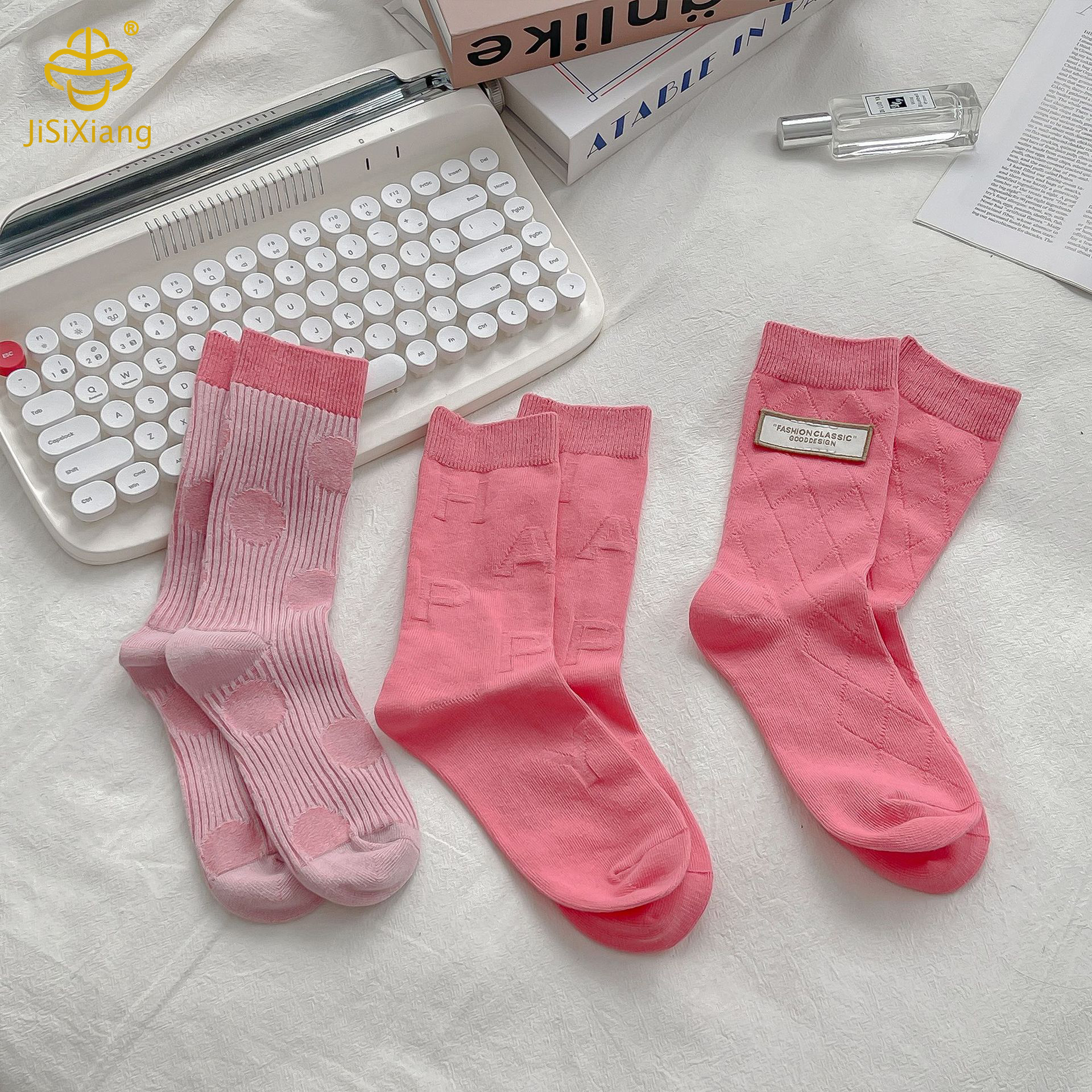 Korean Pink Mid Sports Socks Korean Pink Mid Sports Socks