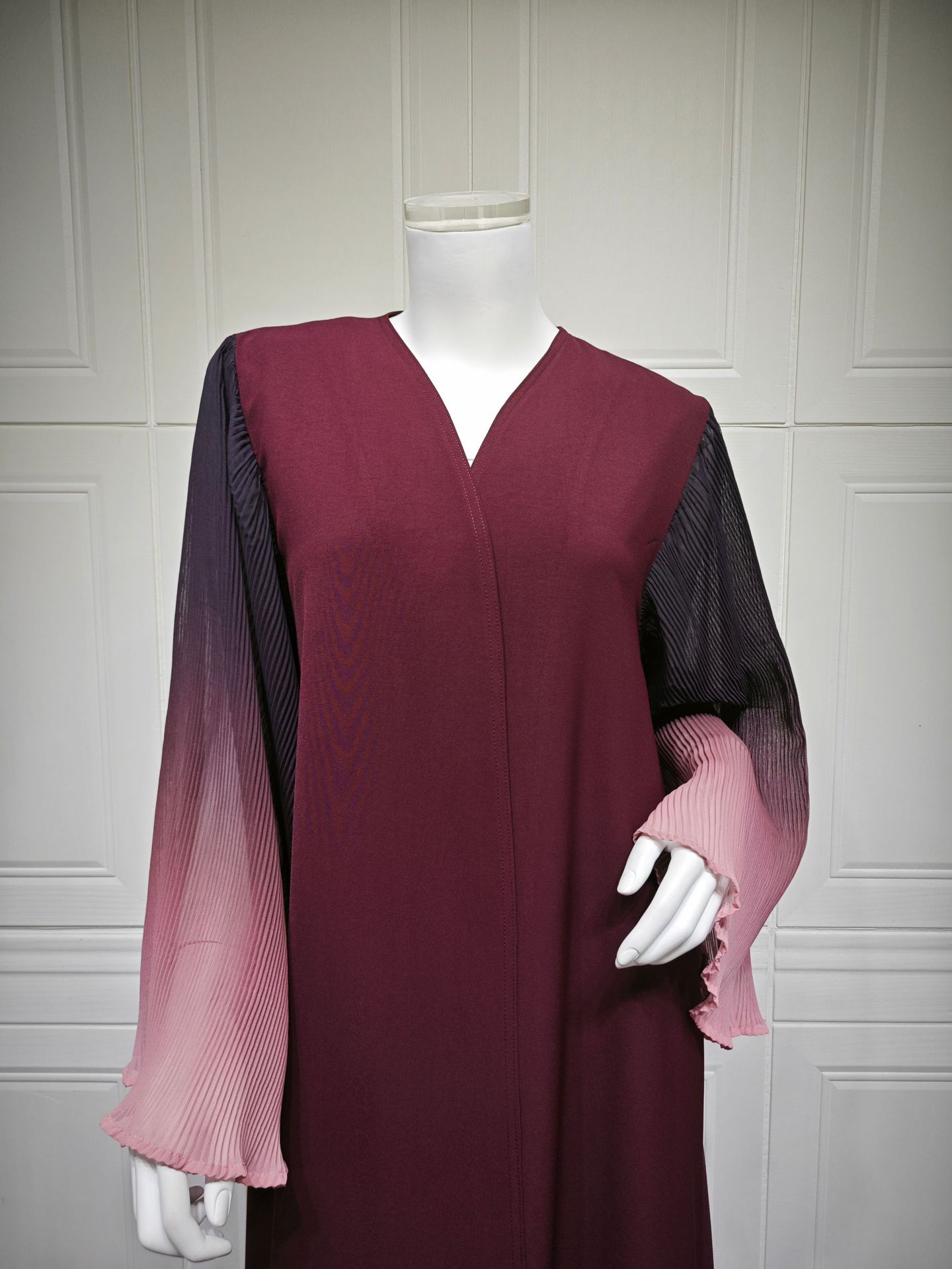 Fashion Kimono Abaya with Pleated Bell Sleeves MQ202 (4) Fashion Kimono Abaya with Pleated Bell Sleeves MQ202 (4)