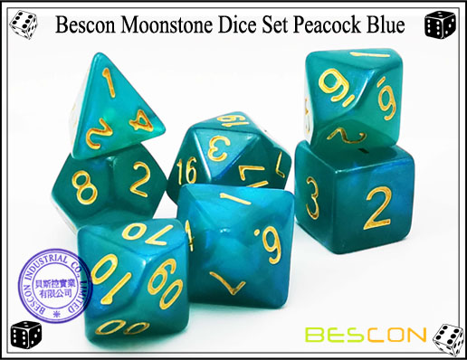 Набор павлиньих костей-6 Peacock Blue Dice Set-6