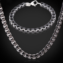 Parures de bijoux en acier inoxydable pour hommes bijoux mode haute qualité frigo noir lien chaîne collier Set Bracelet hommes