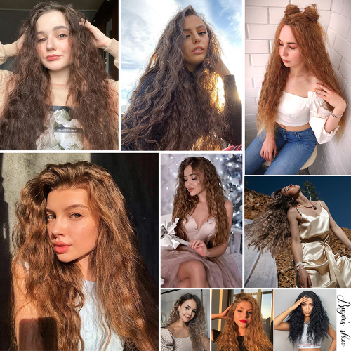 Alileader Cheap Heat Resistant Fiber Virgin Hair Piece Synthetic One Piece Corn Wave 11 Clips Clip In Hair Extensions Supplier, Supply Various Alileader Cheap Heat Resistant Fiber Virgin Hair Piece Synthetic One Piece Corn Wave 11 Clips Clip In Hair Extensions of High Quality