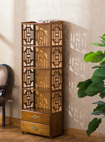 على النمط الصيني فلورستاندينغ كتاب عرض الرف Chinese Style Floorstanding Book Display Shelf