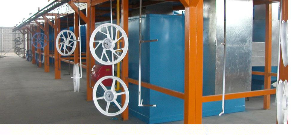 Lapisan pelapis bubuk logam metal powder coating line