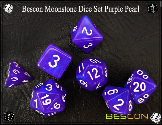 Lila Perle Würfel Set-4 Purple Pearl Dice Set-4