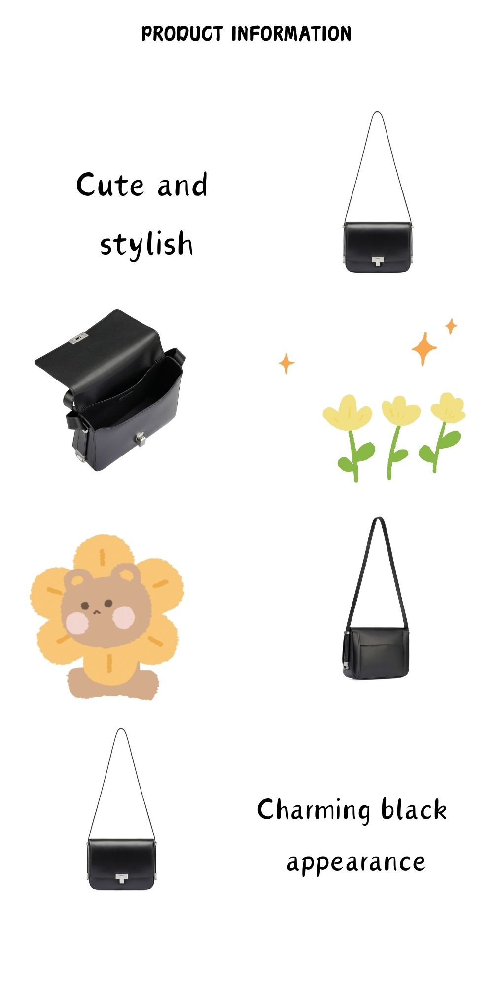 Minimalist Chic Black Crossbody woman Bag Minimalist Chic Black Crossbody woman Bag