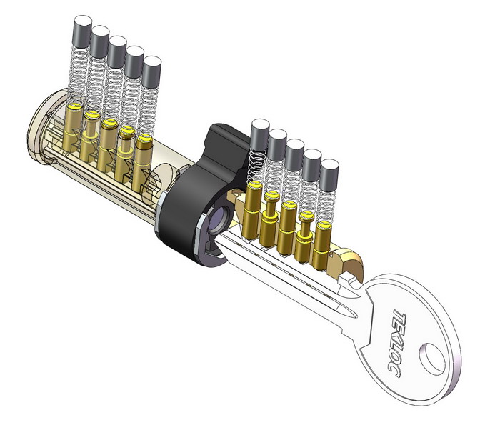 Cut key cylinder lock